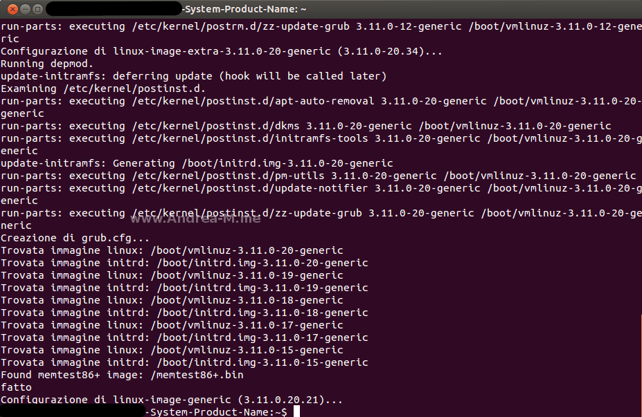 Rimozione Vecchio Kernel Ubuntu