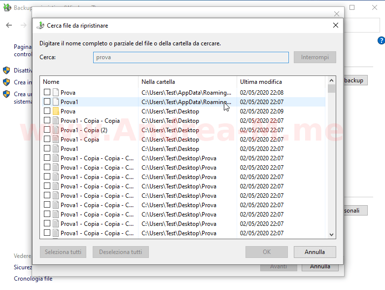 Recupero File Windows